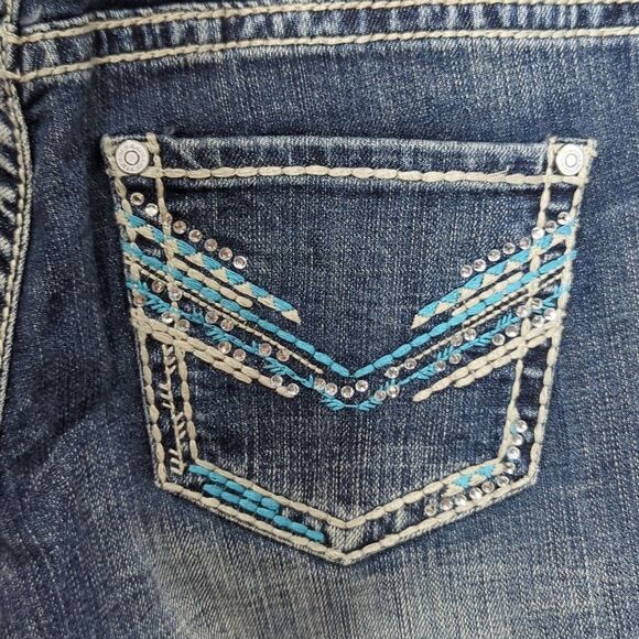Rock & Roll Cowgirl Jeans Womens 28 Blue Original Lowrise Bootcut Western - Picture 6 of 13